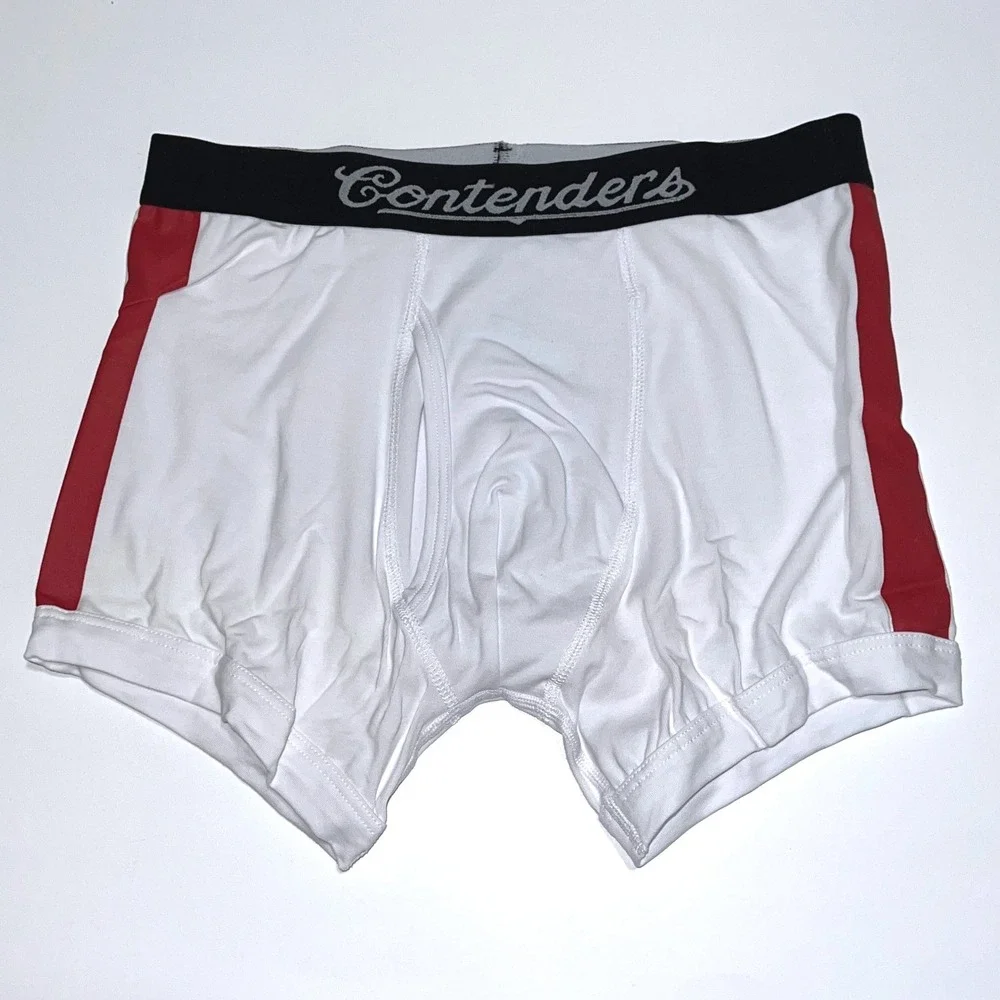 Contenders Mens Boxer Briefs Small White Red Side Stripe Clay Featherweight NEW - Picture 5 of 10